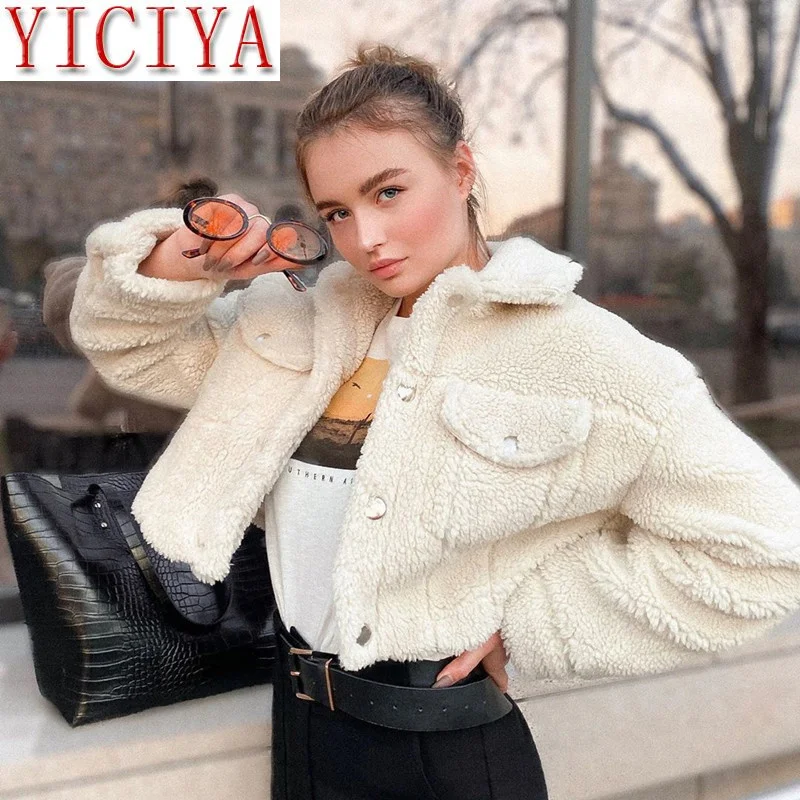 Пальто Зимние уютные флисовые куртки из искусственной овечьей шерсти женские