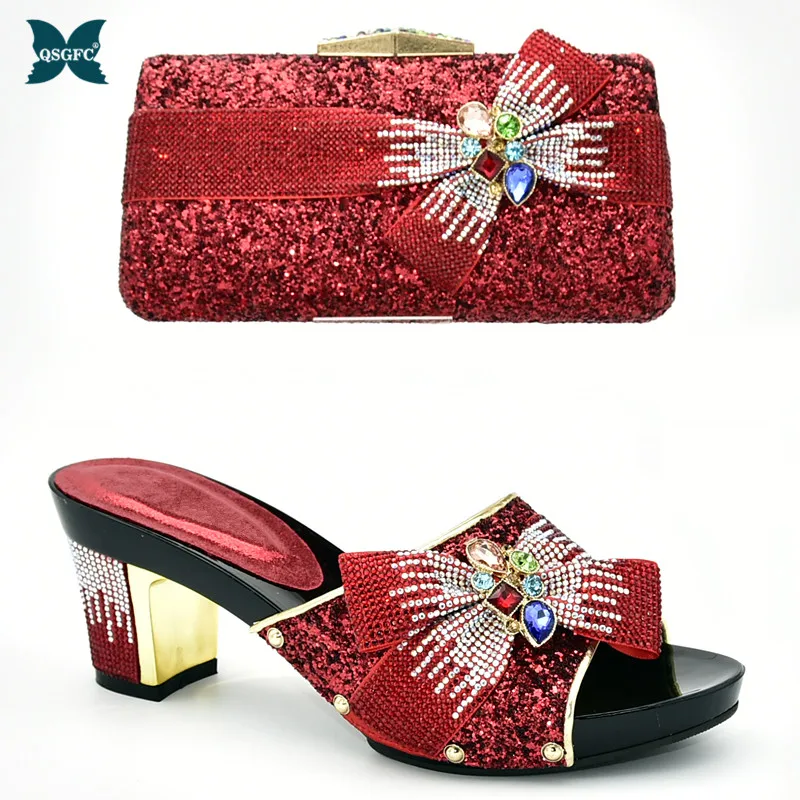 

New Italian design Matching Shoe and Bag Set for Wedding Latest African Women Shoes Bags Set for Party Slip on Shoes for Women