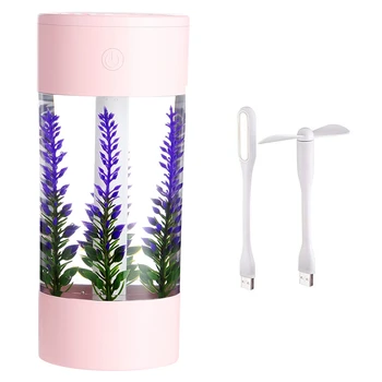 

360Ml Air Humidifier Lavender Landscape Usb Mini Car Humidifier Portable Aromatic Oil Diffuser 7 Color Change Lamp USB Humidifie