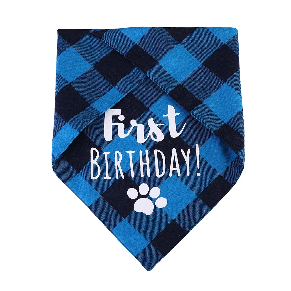 Бандана в клетку для первого дня рождения собак двусторонние шарфы кошек