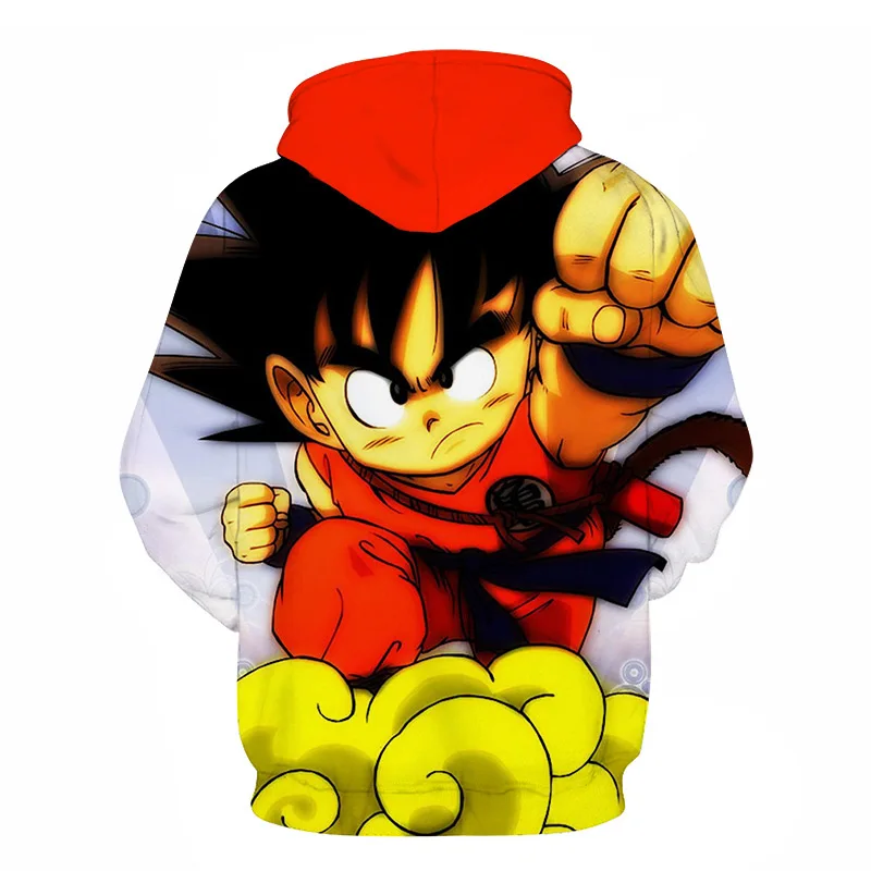 Худи Dragon Ball для маленьких мальчиков/девочек 3D Толстовка 7Dragon Ball Z кофты аниме модные Повседневное костюмы Тонкий пуловер с капюшоном внешний