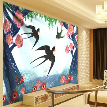 

Anime Psychedelic Tapestry Forest Flying Swallow Mandala Wall Hanging Boho Decor Hippie Tapestry Succulent Cactus Wall Art Cool