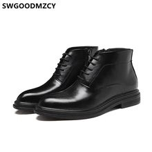 Кожаные ботинки; Мужские модельные ботинки; Туфли-оксфорды для мужчин; ботильоны; мужская деловая обувь; итальянская брендовая дизайнерская обувь; erkek ayakkabi