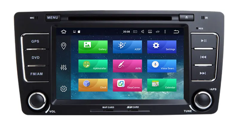 Best 7 Inch Android 9.0 Octa Core Car DVD Player For SKODA/Octavia 2009-2013 Canbus WIFI GPS Navigation BT Radio USB FM Carplay 7
