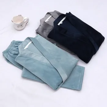 

Men's pajamas Island fleece pajamas keep warm pajama Set