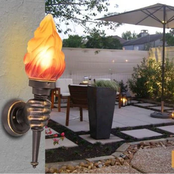 

E27 Decorative Hotel Antique Flame Light Cafe Outdoor Garden Wall Lamp Bar Vintage Restaurant Die Casting Torch Shape Corridor
