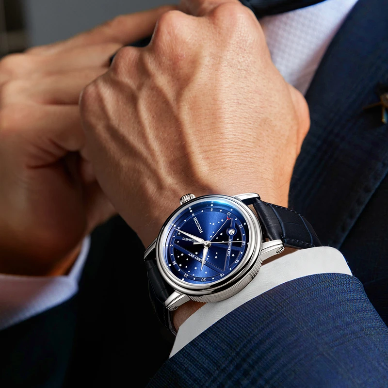 ROCOS Men's Automatic Mechanical Watch New Luxury Night Sky Watch Waterproof Sport Date Luminescence Sapphire WristWatch R0108