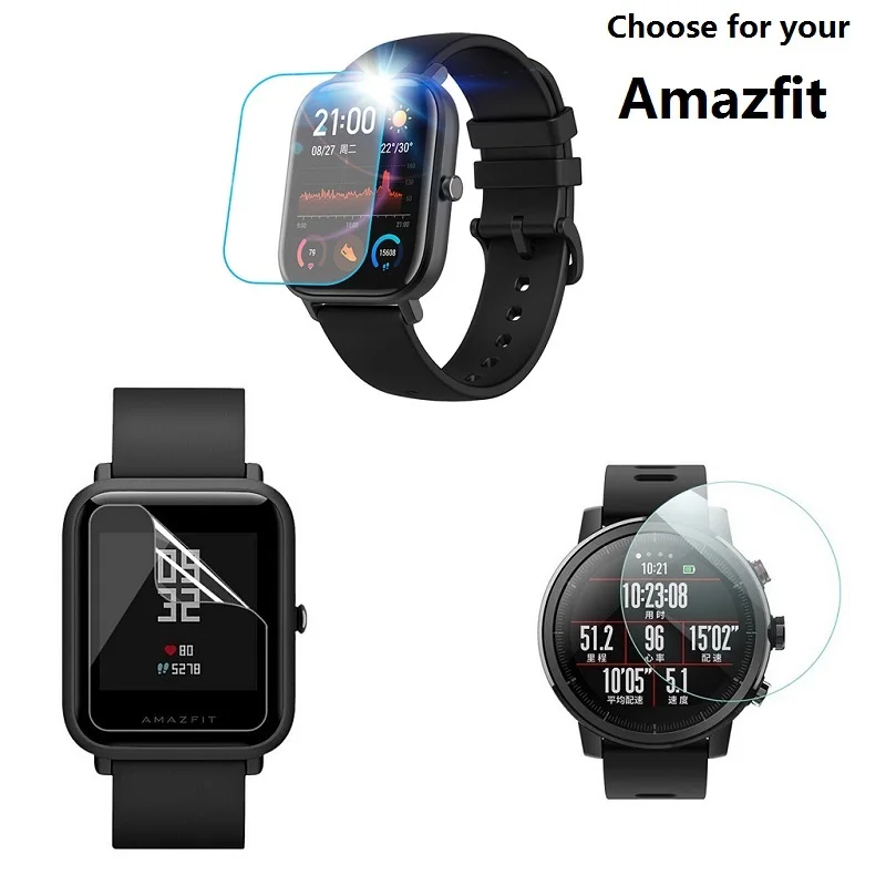 Гидрогелевая Защитная пленка Amazfit Bip S GTS GTR 47 мм 42 Pace Stratos 3 2 для экрана | Электроника