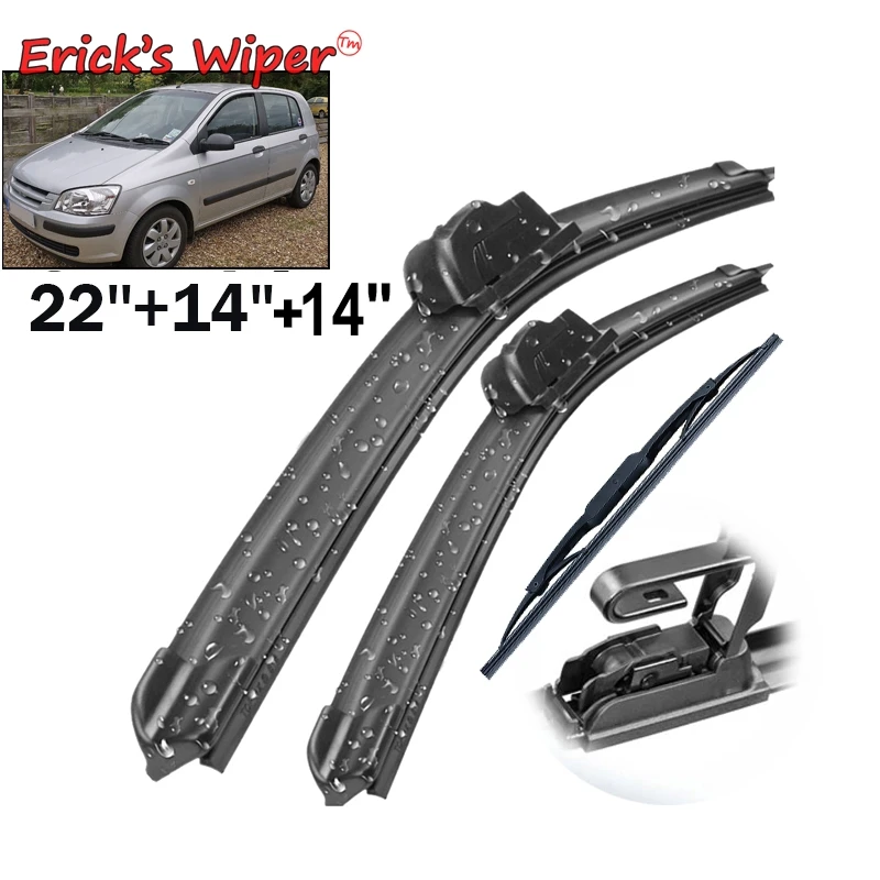 Erick's Wiper Front & Rear Wiper Blades Set Kit For Hyundai Getz 2002