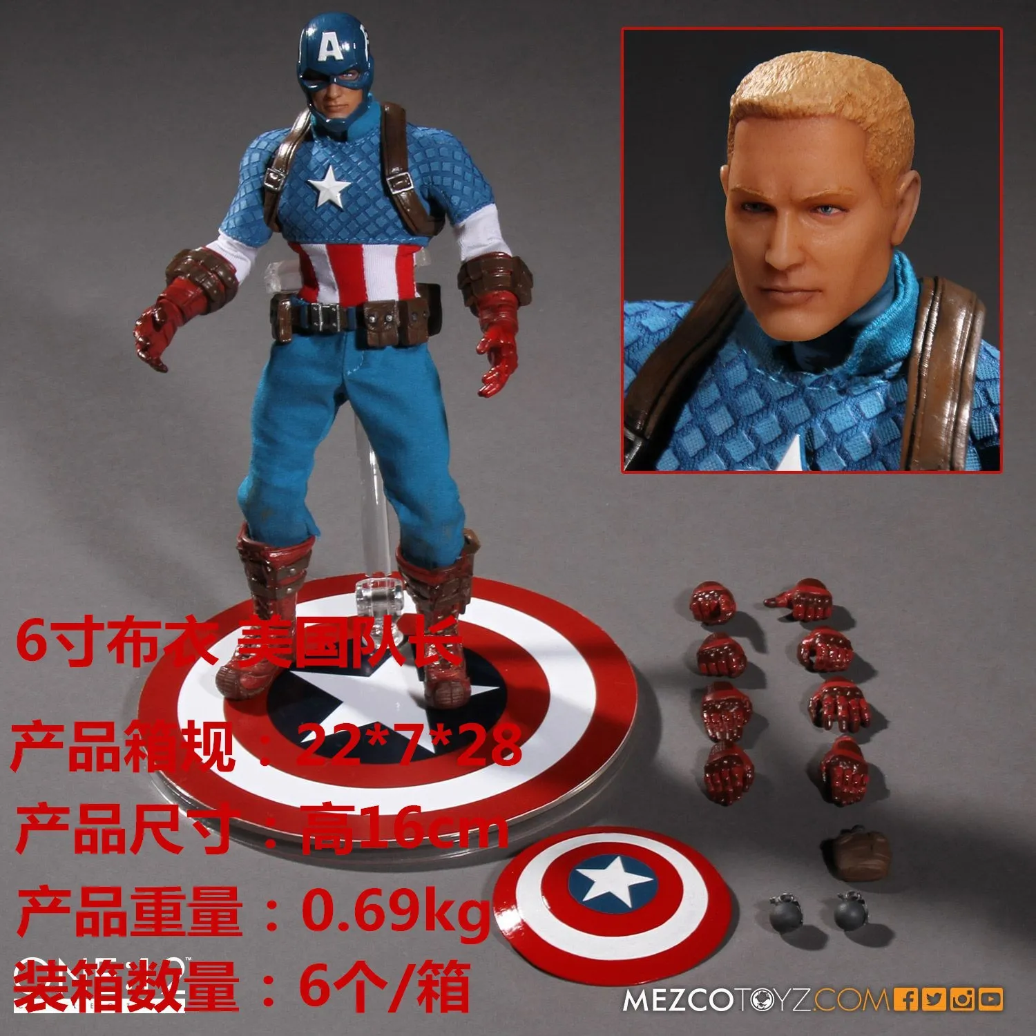 

Anime Mezco Ant 6-Inch Commoner ONE: 12 America Captain Garage Kit Model Ornaments