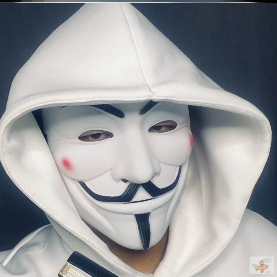 Anonymous mask, Guy Fawkes, V for Vendetta mask - WHITE