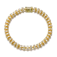 6 мм Bling AAA CZ кубический цирконий Iced Out круглые звенья цепи браслеты для мужчин хип хоп рэппер ювелирные изделия