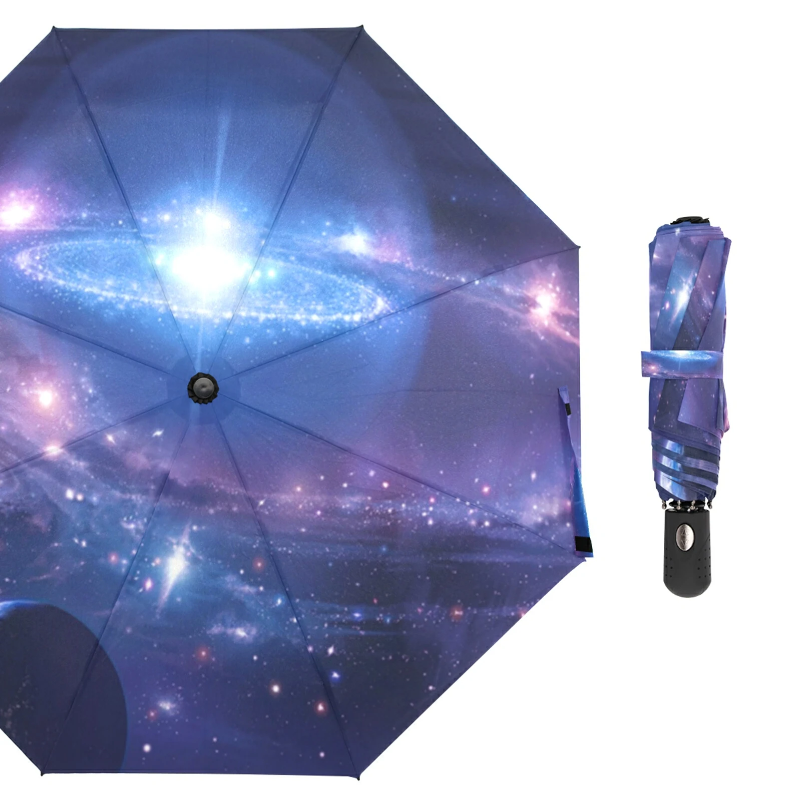 Personalized Violet Foldable Umbrella Rain Compact Travel Umbrella 