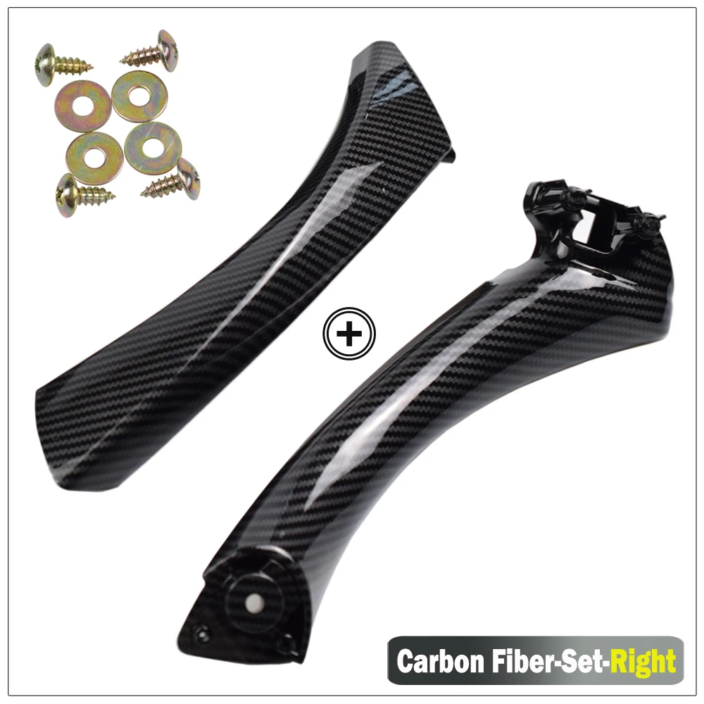 2pcs Car Styling Carbon Texture Door Armrest Handle Pull Cover Trim For Bmw 3 Series E90 E91 E92