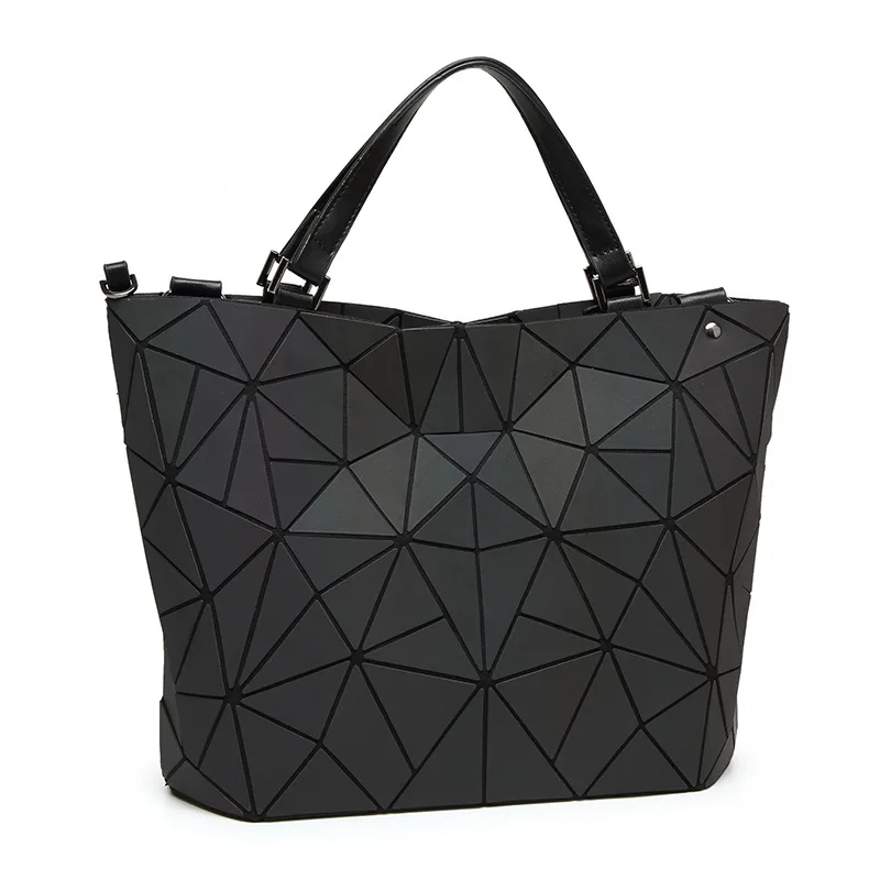 

Chaos Triangular Night Light Bucket Bag Japanese Style Trend Handbag Joint Crossbody Bag 2019 New Style Gradient WOMEN'S Bag