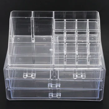 

New Clear Makeup Case 4 Drawer 16 grid Cosmetic Organizer Jewelry Storage Acrylic Box