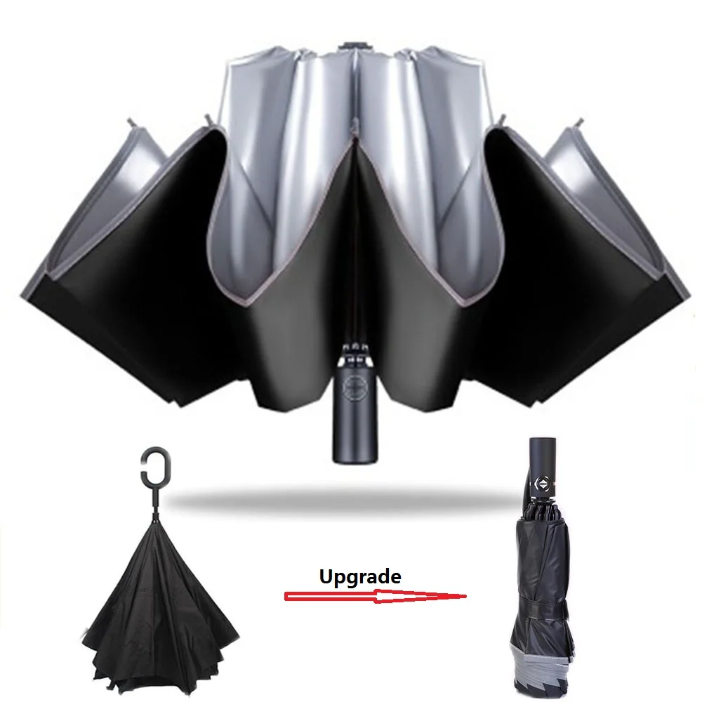 Ветрозащитный обратный зонт для мужчин 10 к авто бизнес автомобиль зонт женский складной зонт для дождя и солнца анти-УФ автоматический солнцезащитный мужской Paraguas