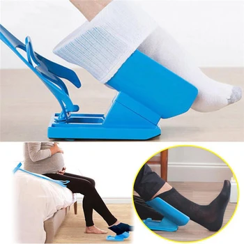 1pcs Sock Slider Aid Blue Helper Kit No Bending Shoe Horn Suitable For Socks Foot Brace Support Helps Put Socks On Off 1