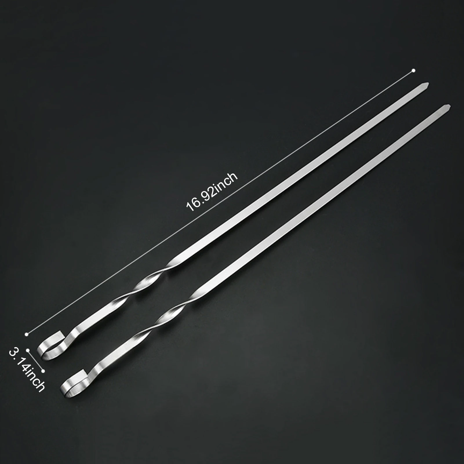 6-8PCS/Set Stainless Steel Wire BBQ Skewers Wood Handle Grill Roasting Sticks Outdoor Camping BBQ Tools Storage Bag Kit
