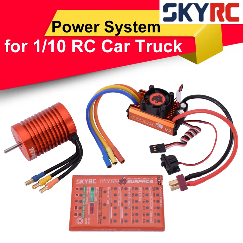 

SKYRC Leopard Brushless Motor 12.0T 3300KV 60A Brushless ESC LED Programming Card Power System Combo Set for 1/10 RC Car Truck