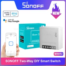 Itead Sonoff MINIR2 bricolage 2 voies WiFi commutateur intelligent petite commande de synchronisation du corps via eWeLink APP Support Alexa Google Home IFTTT