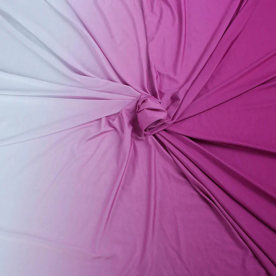 PurpleRed to White Трикотажная ткань из спандекса градиентного цвета для танцевального платья эластичная одежда для латинских танцев материал лайкра по двору - Цвет: PurpleRed to White