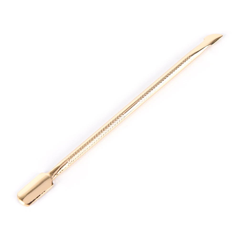 1pc Nail Art Tools Dual-end Pusher Stainless Steel Gold Color Cuticle Pusher Trimmer Remover Pedicure Convenient Tools