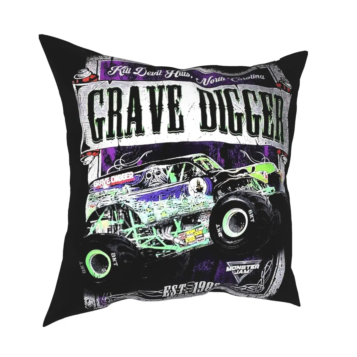 Grave Digger Monster Truck Black Monster Jam Mens Size Small S Allentato Different Cute Homme Farmhouse Pillow Case Cover