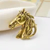 CINDY XIANG Gold And Silver Color Horse Head Brooches For Men Unisex Vintage Animal Pin Punk Style Suit Accessories High Quality ► Photo 3/6
