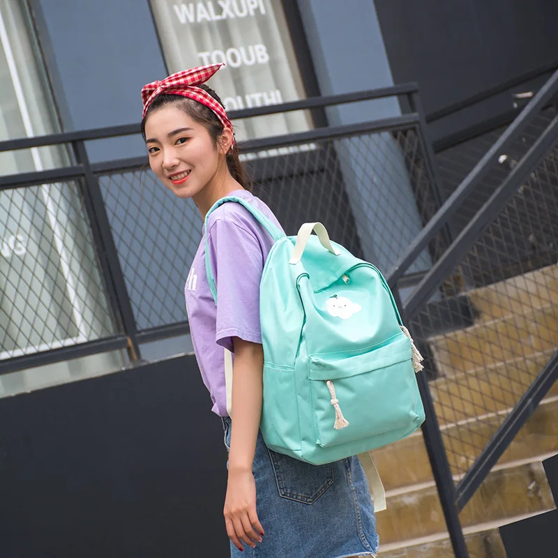 Стиль Милый Мультфильм Облако пять частей рюкзак женский корейский стиль средней школы студентов Повседневный Рюкзак