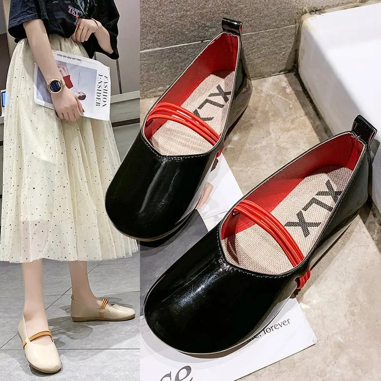 

Shoes Women Flat 2019 New Style Autumn Versatile Korean-style Slip-on Side Scoop Bootie Fashion Fairy Gentle Low-Cut Moccosins