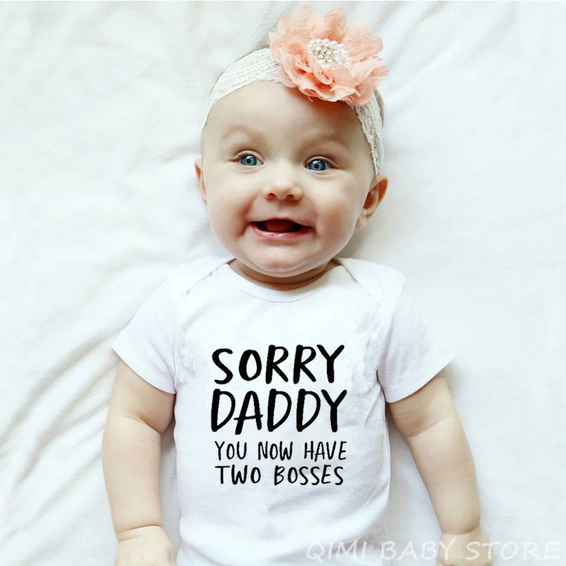 Sorry Daddy you now have two Boys детские комбинезоны с печатью летняя одежда для малышей комбинезон для новорожденных мальчиков и девочек