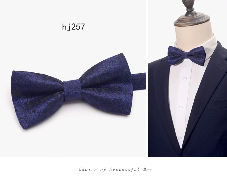 New Fashion Men's Bow Ties Wedding Double Fabric Flower Twill Bowtie Club Banquet Anniversary Butterfly Tie with Gift Box