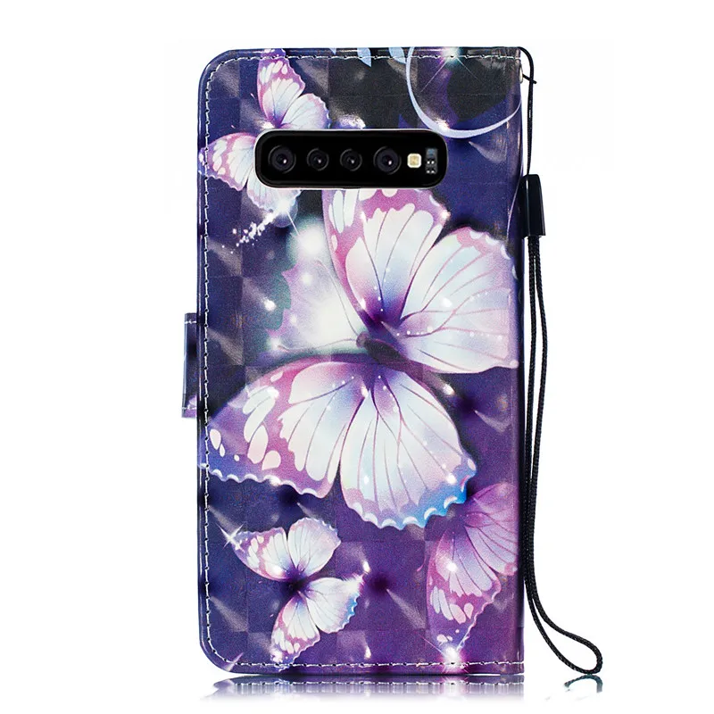 3D кожаный чехол на СПС samsung Galaxy S10 Чехол Флип Бумажник телефонные чехлы для samsung S9 Plus S10 Plus S10e S 10 5G Note 9 чехол