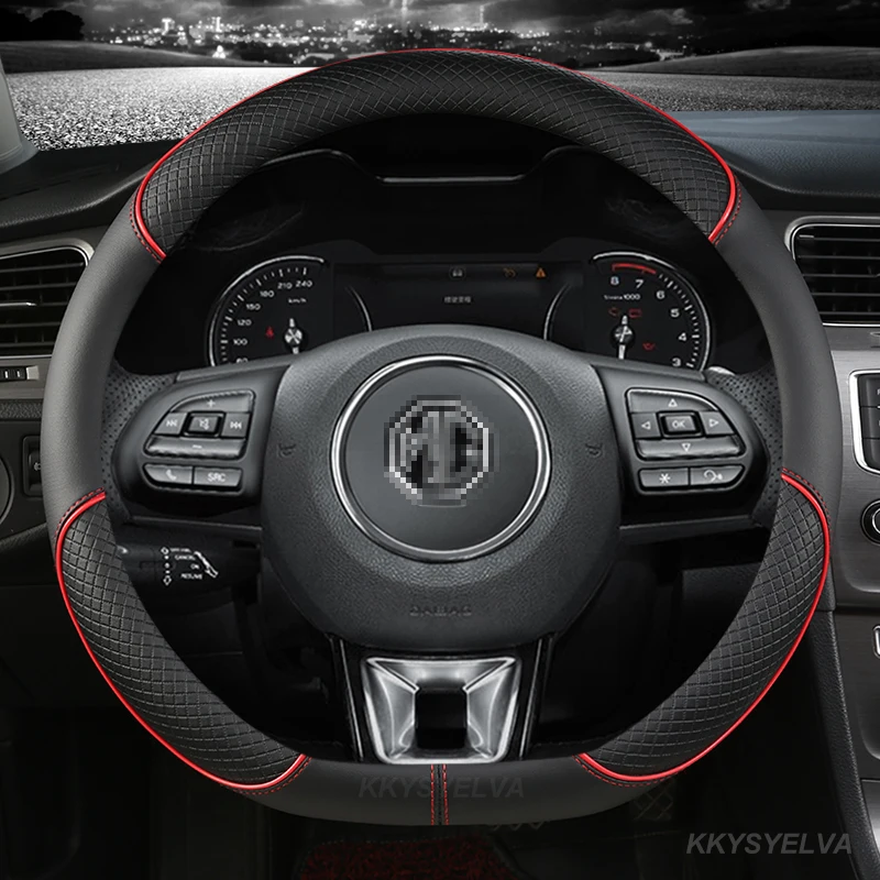 Microfiber Leather Car Steering Wheel Cover 38cm 15" For MG 3 5 6 HS ZS EV MG3 3SW MG5 MG6 MG7 ZR EHS GT EZS Auto Accessories rv tire covers Car Covers