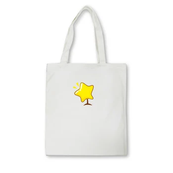 

Cute crown Shoulder Bag Print European Women Canvas Eco Reusable Shopping Bag Tote Foldable Bag School Travel Bags Kawaii