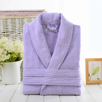 100% Cotton Robe Toweling Terry Robe Unisex lovers Soft Bath Robe Men And Women Nightrobe Sleepwear Male Casual Home Bathrobe 1