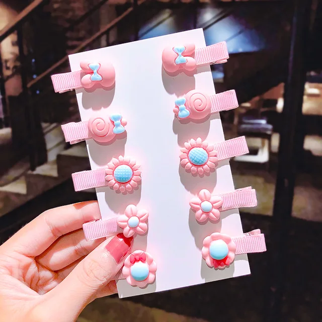 10PCS/Set New Girls Cute Cartoon Ice Cream Unicorn Hair Clips Kids Lovely Hairpins Headband Barrettes Fashion Hair Accessories 43