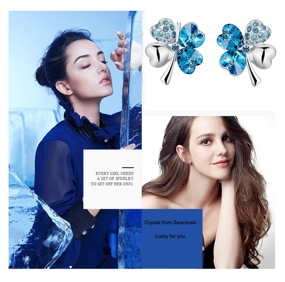 Blue heart earrings