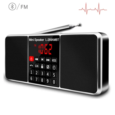 

Digital Portable Radio AM FM Bluetooth Speaker Stereo MP3 Player TF/SD Card USB Driver Hands-Free Calling LED Display Speaker
