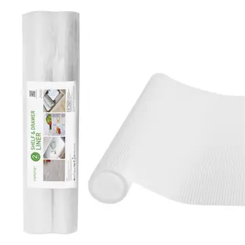 

2 Rolls 450g/m² Shelf Drawer Liner EVA Non-Slip Mat Waterproof Refrigerator Pad 150x43cm (Transparent White)