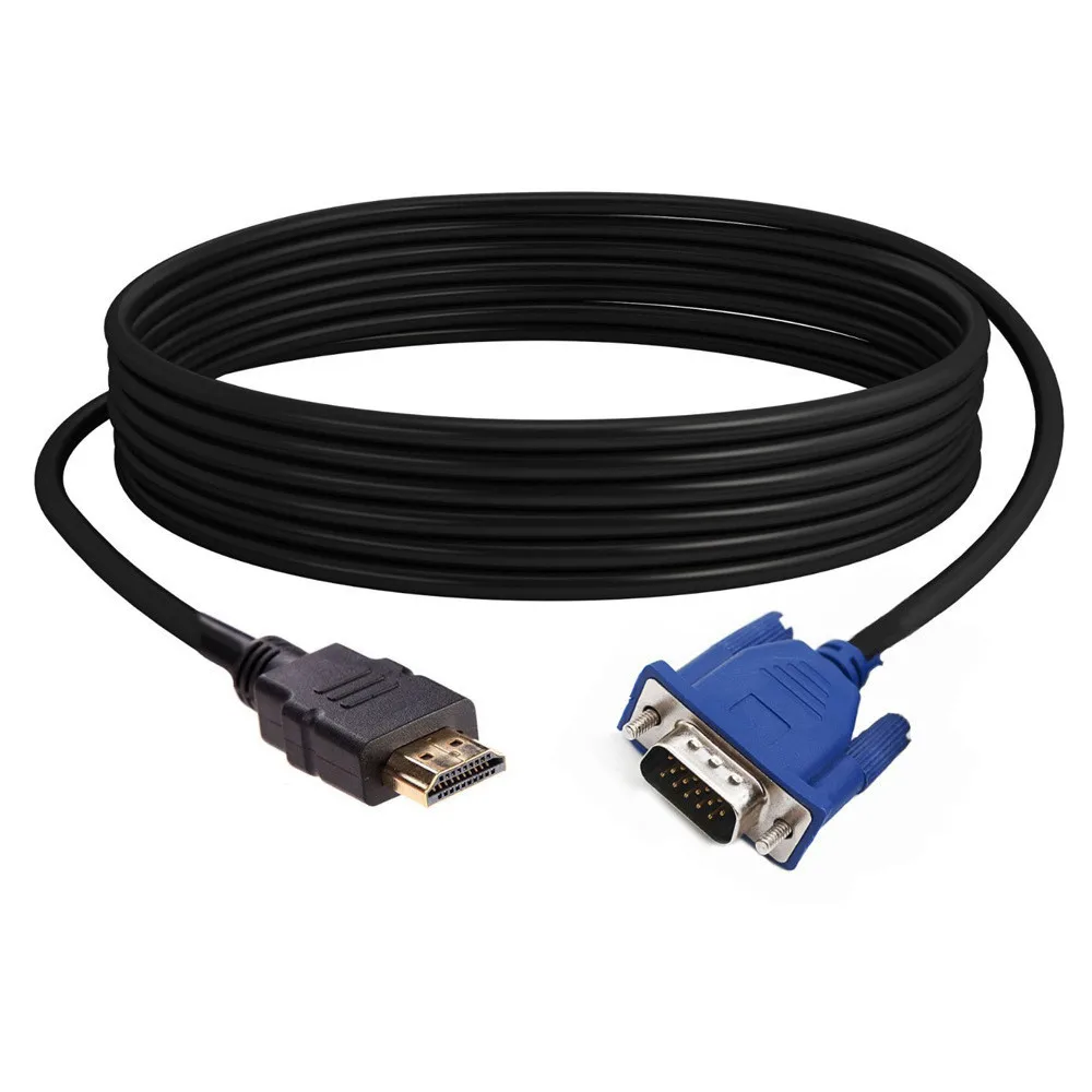 Gør det tungt trojansk hest overliggende 3M/5M/10M Cable HDMI-compatibleTo VGA 1080P HD with Audio Adapter Cable TO  VGA Cable Dropshipping Plug Non-slip Desig Anti-wear - AliExpress