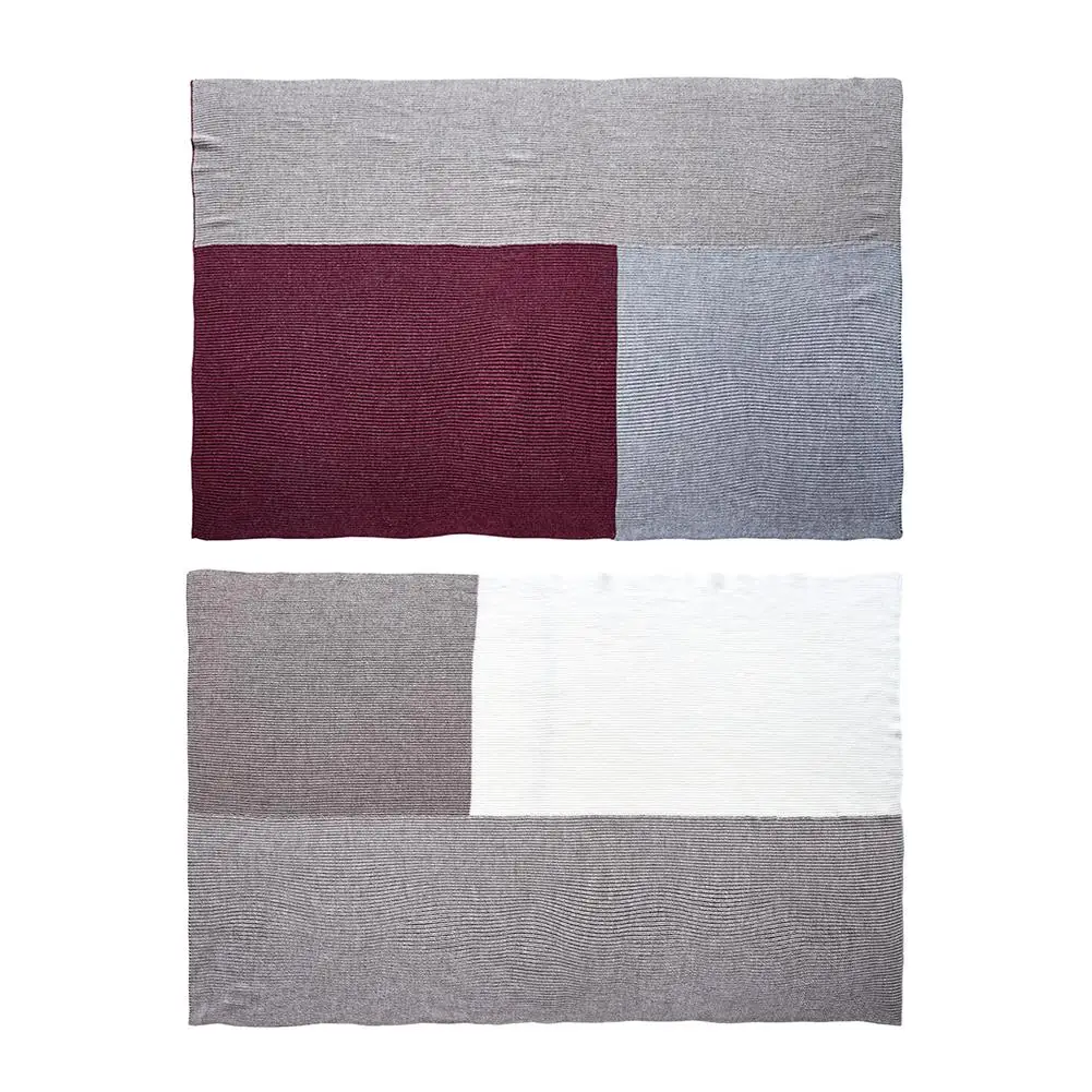 Brand Plaid Blanket Throw Cashmere Crochet Soft Wool Scarf Shawl Portable Warm Sofa Bed Fleece Knitted Burgundy Blanket Brown