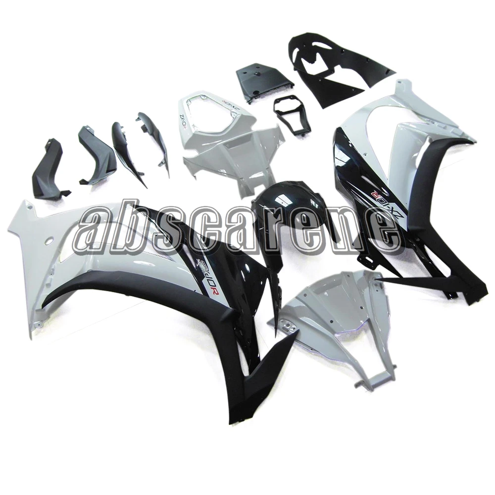 Полный обтекатели для Kawasaki ZX 10R 2011 2012 2013 ZX10R, возрастом 11, 12, 13, 14, 15, впрыска ABS Пластик кузов черный, белый цвет