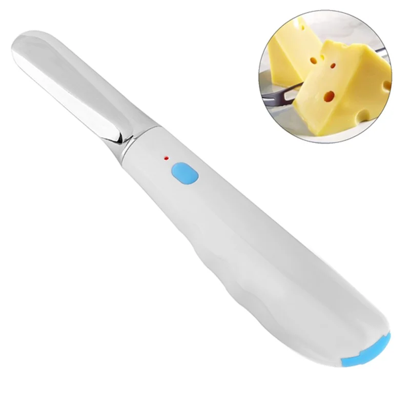 Кухонный нож для разогрева мороженого, быстрого нагрева, с лезвием из цинкового сплава и перезаряжаемым литиевым I - Цвет: White