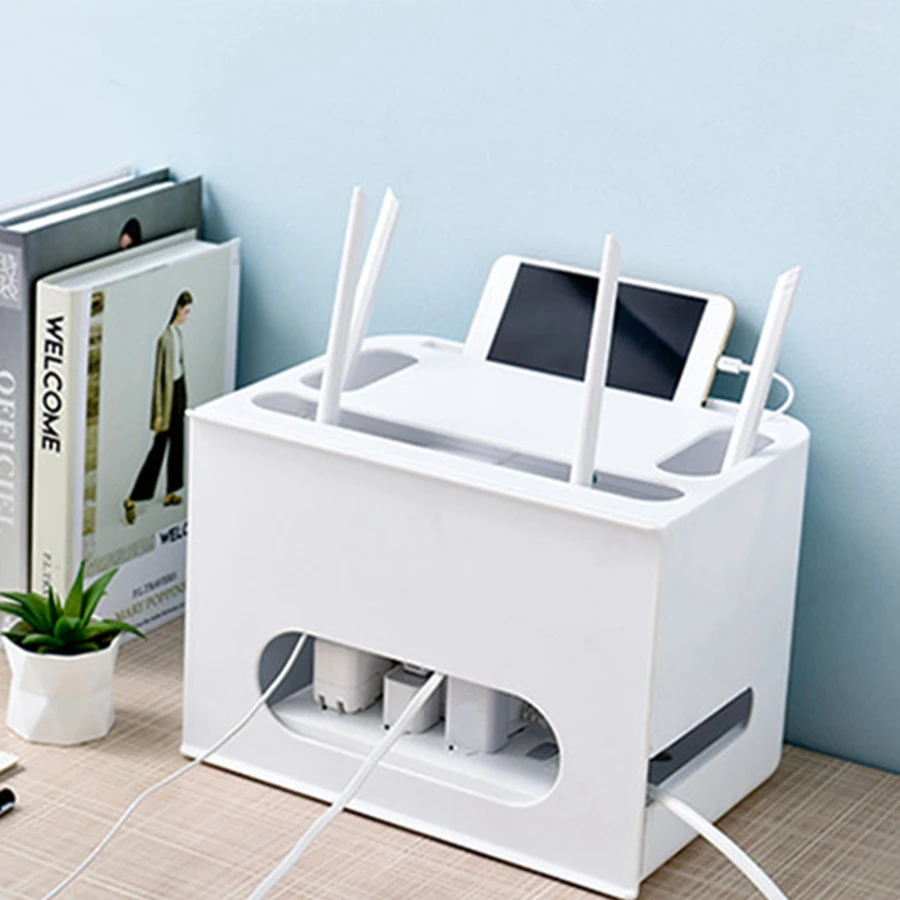 Двухслойный ящик типа Wi-Fi маршрутизатор коробка для хранения провода доска Защита оболочки кабель Организации