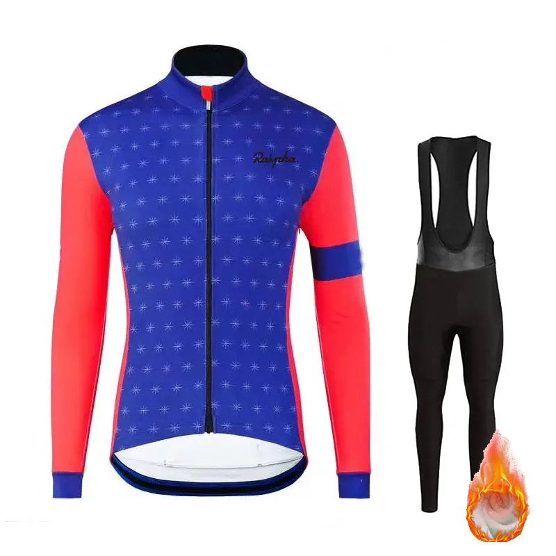 Rapha зимний теплый костюм из Джерси для велоспорта, костюм с нагрудником, Ropa Ciclismo Invierno road, велосипедная толстовка, Триатлон, Триатлон, трико, комплект - Цвет: 3