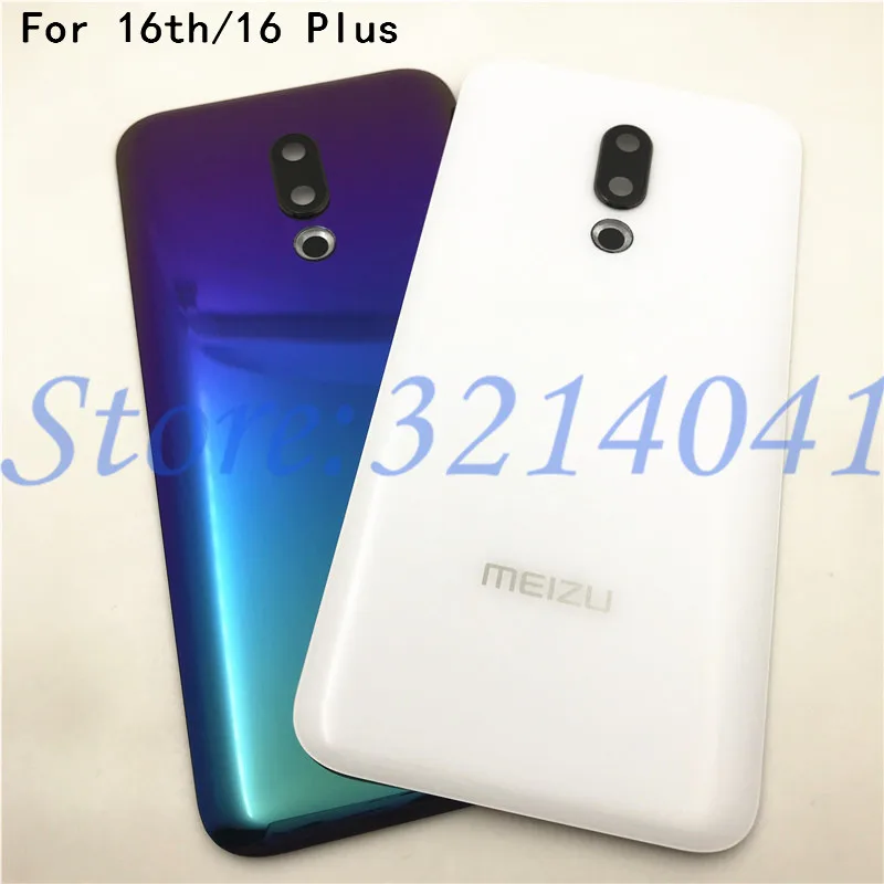 

Original Glass For Meizu 16 16th 16 Plus Glass Back Battery Cover Housing Door Rear Case with Camera Fame and Lens+ Adhesive