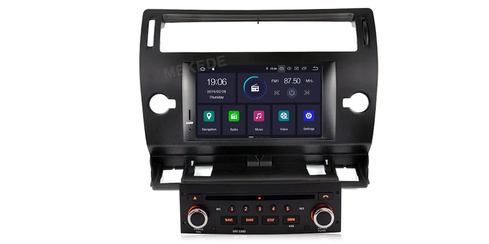 1 Din 7 дюймов Android 9,0 4+ 64G Восьмиядерный автомобильный dvd-плеер для Citroen C4 Quatre Triumph wifi gps навигация Радио стерео wifi BT