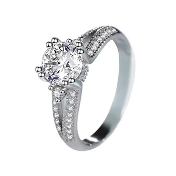 

Elegant High-Top Zircon Monolith Engagement Ring Fashion Romantic Female Couple Wedding Ring Birthday Gift Free Shipping